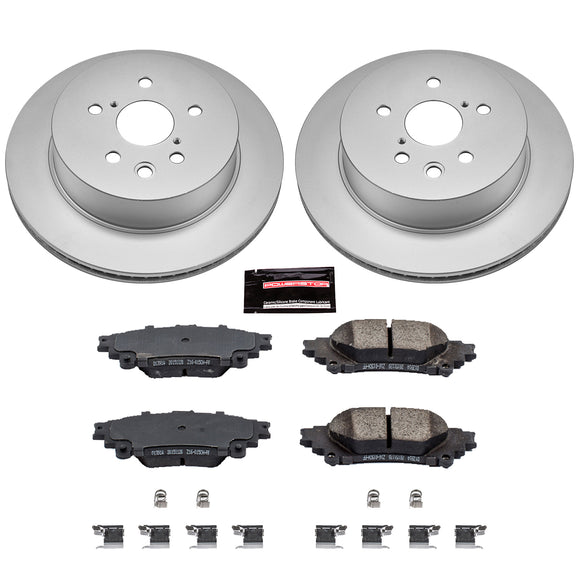 PowerStop Genuine Geomet Coated Rotor and Low-Dust Ceramic Brake Pad Kit