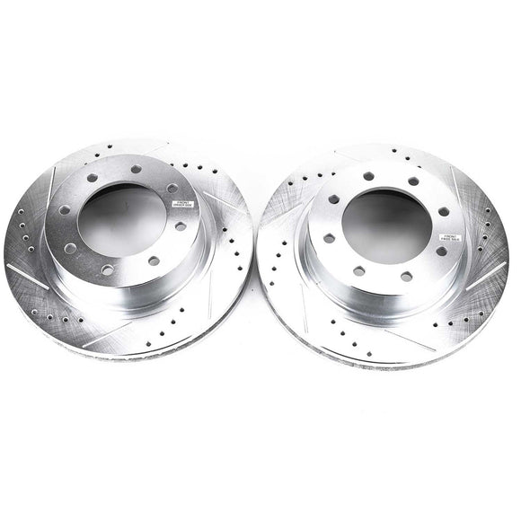 PowerStop Evolution Drilled Slotted Rotors Pair Front For Nissan NV1500