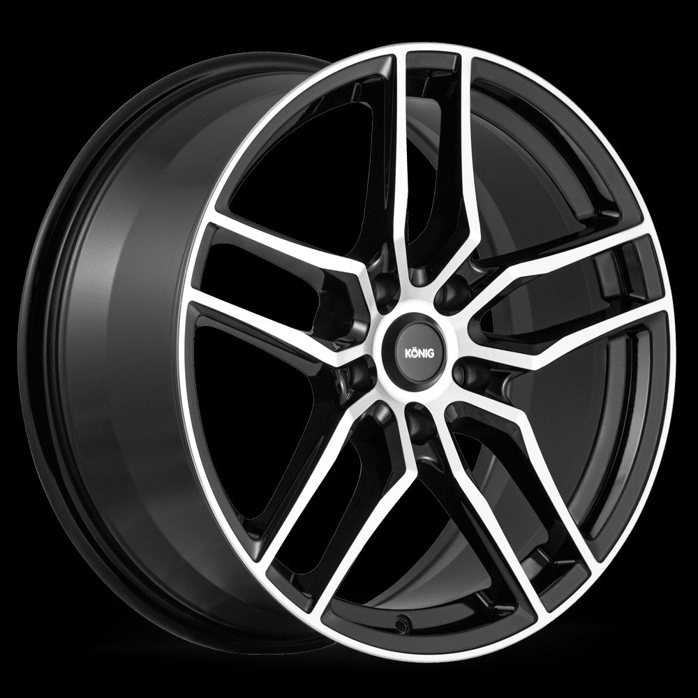 18x8 Konig Intention Gloss Black/Machined Face 5x112 ET45 Wheel Rim