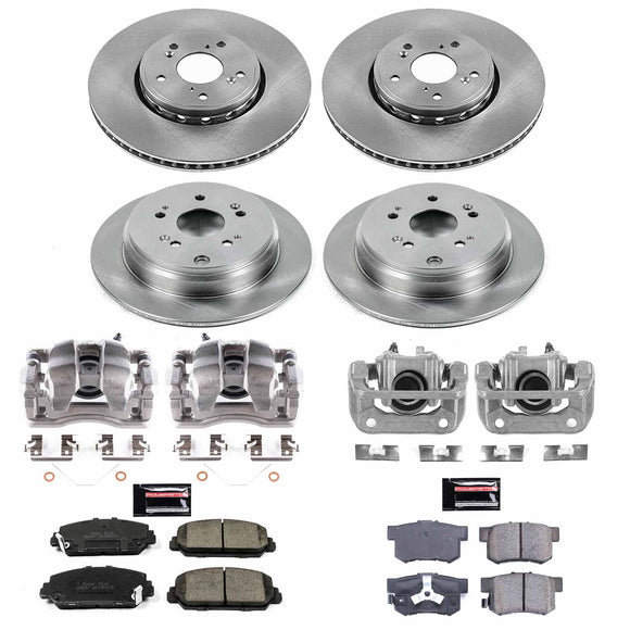 PowerStop OE Stock Replacement Low-Dust Ceramic Brake Pad, Rotor and Caliper Kit