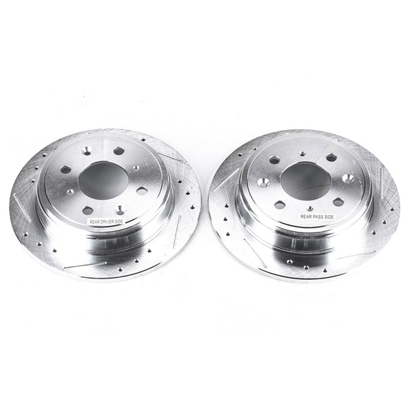 PowerStop Evolution Drilled Slotted Rotors Pair Rear For Honda CRX