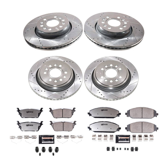 PowerStop Z36 Carbon-Fiber Ceramic Brake Pad with Drilled and Slotted Rotor Kit
