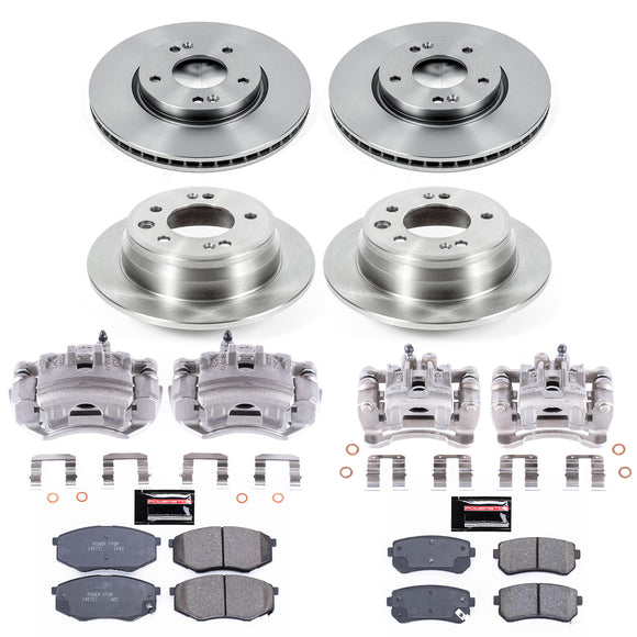 PowerStop OE Stock Replacement Low-Dust Ceramic Brake Pad, Rotor and Caliper Kit