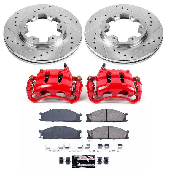 PowerStop Z23 Daily Driver Carbon-Fiber Ceramic Pads Drilled & Slotted Rotor & C