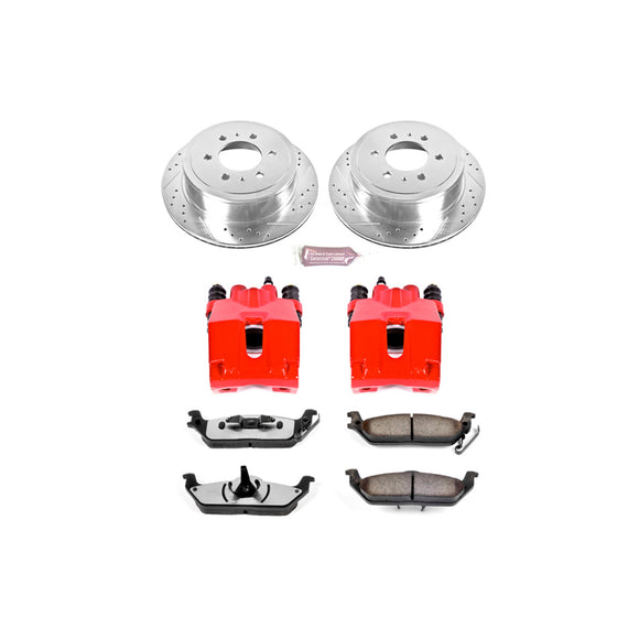 PowerStop Z36 Truck and SUV Ceramic Brake Pad, Drilled & Slotted Rotor, and Cali