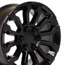 18" Replica Wheel CV35 Fits GMC Sierra Rim 18x8.5 Gloss Black Wheel