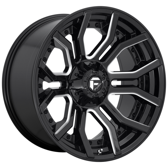 22x10 Fuel Off-Road D711 Rage Gloss Black Milled 6x135 ET-18 CB106.1 Wheel Rim