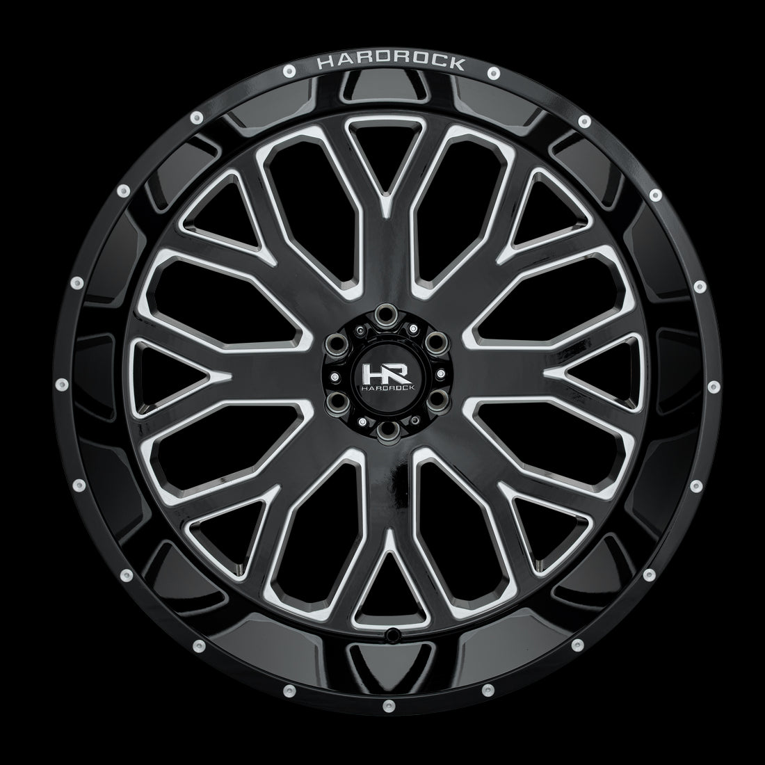 26x14 Hardrock Slammer Xposed Gloss Black Milled 8x170 ET-76 wheel/rim