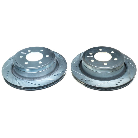 PowerStop Evolution Drilled Slotted Rotors Pair Rear For Ford F-150