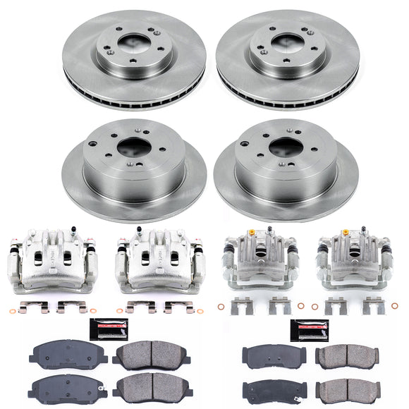 PowerStop OE Stock Replacement Low-Dust Ceramic Brake Pad, Rotor and Caliper Kit