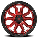 17x8 Vision 405 Korupt Red Black Lip 5x114.3 5x4.5 ET30 Wheel Rim