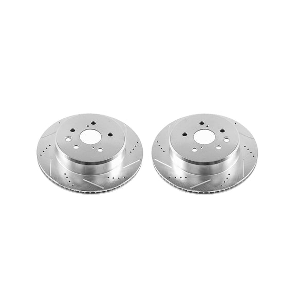 PowerStop Evolution Drilled Slotted Rotors Pair Rear For Lexus GS450h