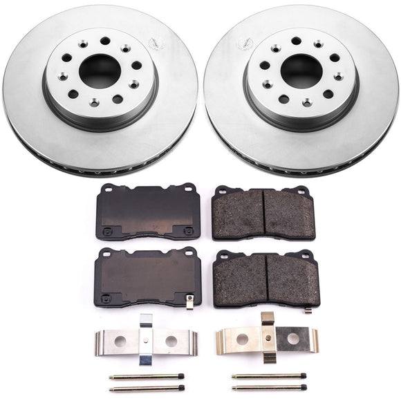 PowerStop Genuine Geomet Coated Rotor and Low-Dust Ceramic Brake Pad Kit