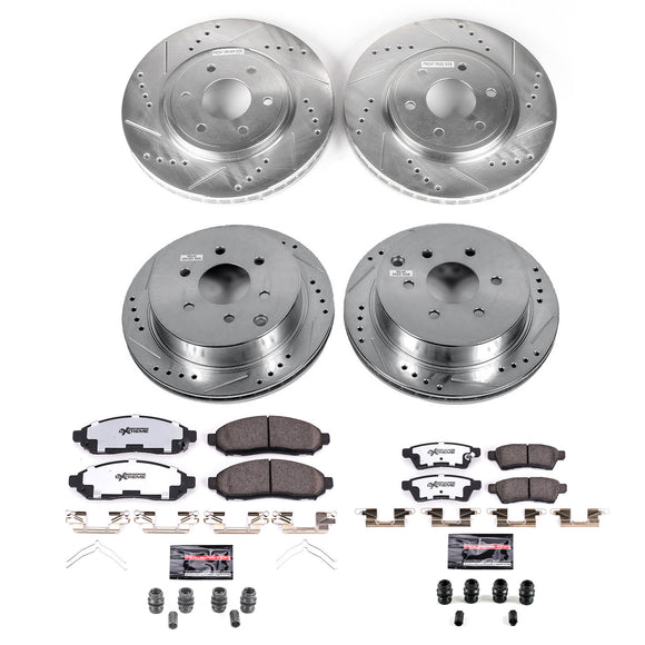 PowerStop Z36 Carbon-Fiber Ceramic Brake Pad with Drilled and Slotted Rotor Kit