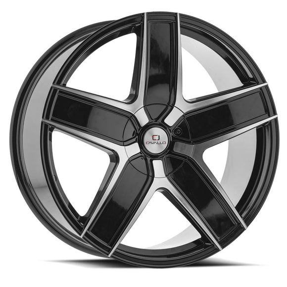 18X8 Cavallo CLVC31 Gloss Black Machined 4x100/114.3 ET35 wheel/rim