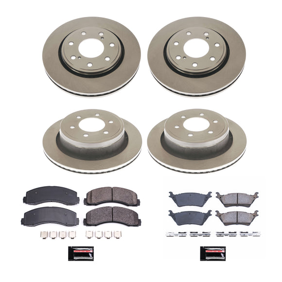 PowerStop OE Stock Replacement Low-Dust Ceramic Brake Pad and Rotor Kit