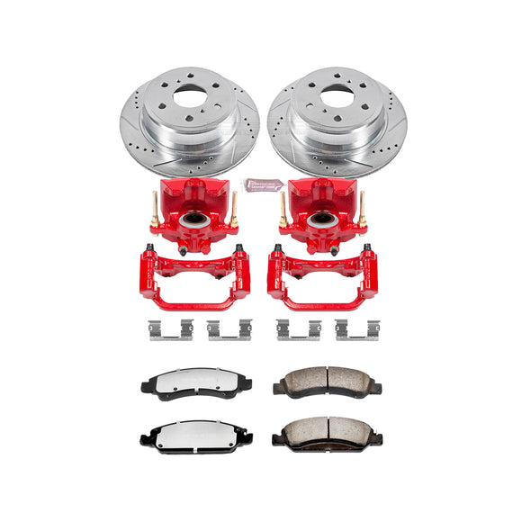 PowerStop Z36 Truck and SUV Ceramic Brake Pad, Drilled & Slotted Rotor, and Cali