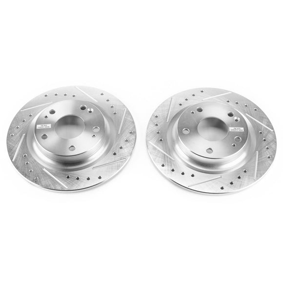 PowerStop Evolution Drilled Slotted Rotors Pair Rear For Honda Civic