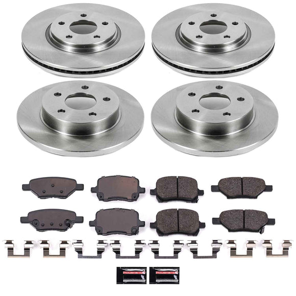 PowerStop OE Stock Replacement Low-Dust Ceramic Brake Pad and Rotor Kit