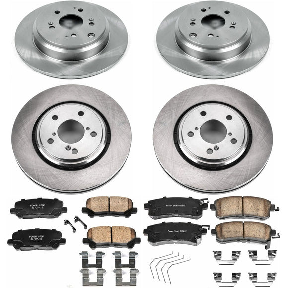 PowerStop OE Stock Replacement Low-Dust Ceramic Brake Pad and Rotor Kit