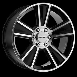 20x10 Vision V223 Stunner Gloss Black Machined Face 5x115 ET23 Wheel Rim