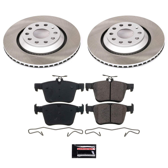 PowerStop Semi-Coated Rotor and Low-Dust Ceramic Brake Pad Kit
