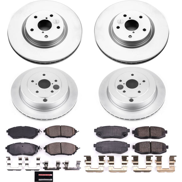 PowerStop Genuine Geomet Coated Rotor and Low-Dust Ceramic Brake Pad Kit