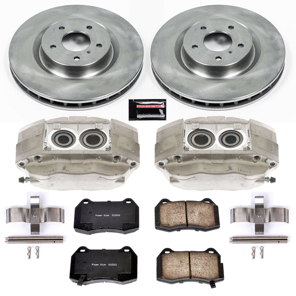 PowerStop OE Stock Replacement Low-Dust Ceramic Brake Pad, Rotor and Caliper Kit