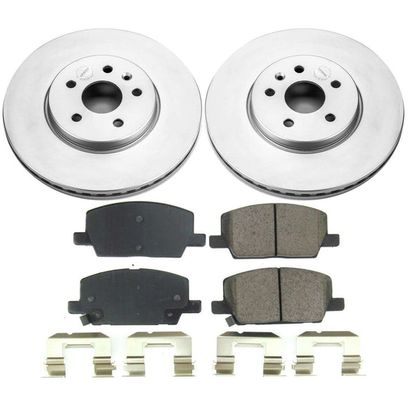 PowerStop Genuine Geomet Coated Rotor and Low-Dust Ceramic Brake Pad Kit