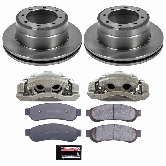 PowerStop OE Stock Replacement Low-Dust Ceramic Brake Pad, Rotor and Caliper Kit
