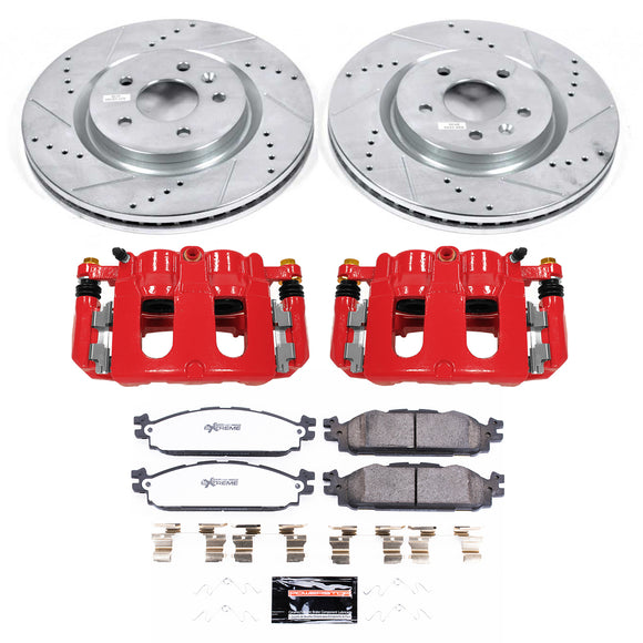 PowerStop Z36 Truck and SUV Ceramic Brake Pad, Drilled & Slotted Rotor, and Cali