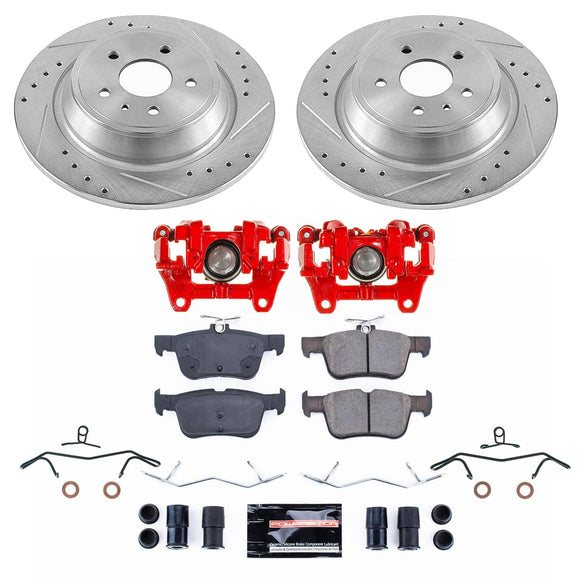 PowerStop Z23 Daily Driver Carbon-Fiber Ceramic Pads Drilled & Slotted Rotor & C