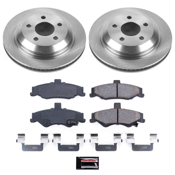 PowerStop OE Stock Replacement Low-Dust Ceramic Brake Pad and Rotor Kit