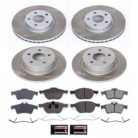 PowerStop Semi-Coated Rotor and Low-Dust Ceramic Brake Pad Kit