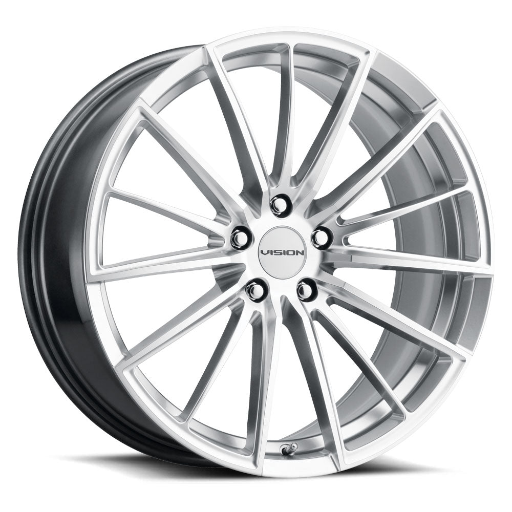 18x8 Vision 473 Axis Hyper Silver Machined 5x108 5x4.25 ET38 Wheel Rim