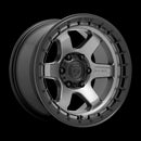 17X9 Fuel D752 BLOCK Matte Gunmetal With Black Ring 6X139.7 ET1 wheel/rim