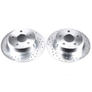 PowerStop Evolution Drilled Slotted Rotors Pair Rear For Jeep GrCherokee
