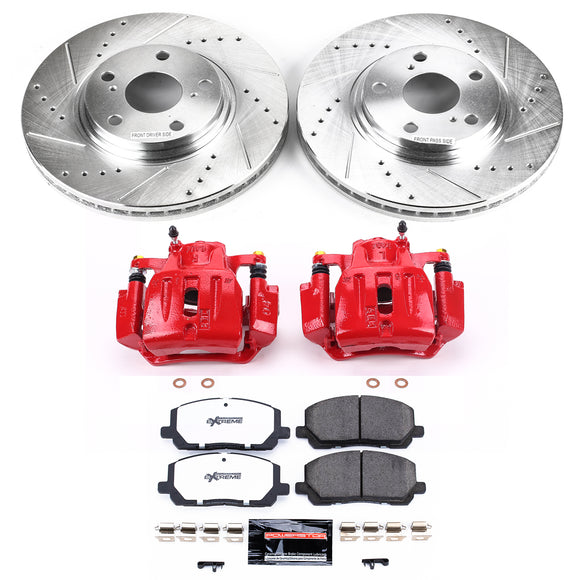 PowerStop Z36 Truck and SUV Ceramic Brake Pad, Drilled & Slotted Rotor, and Cali