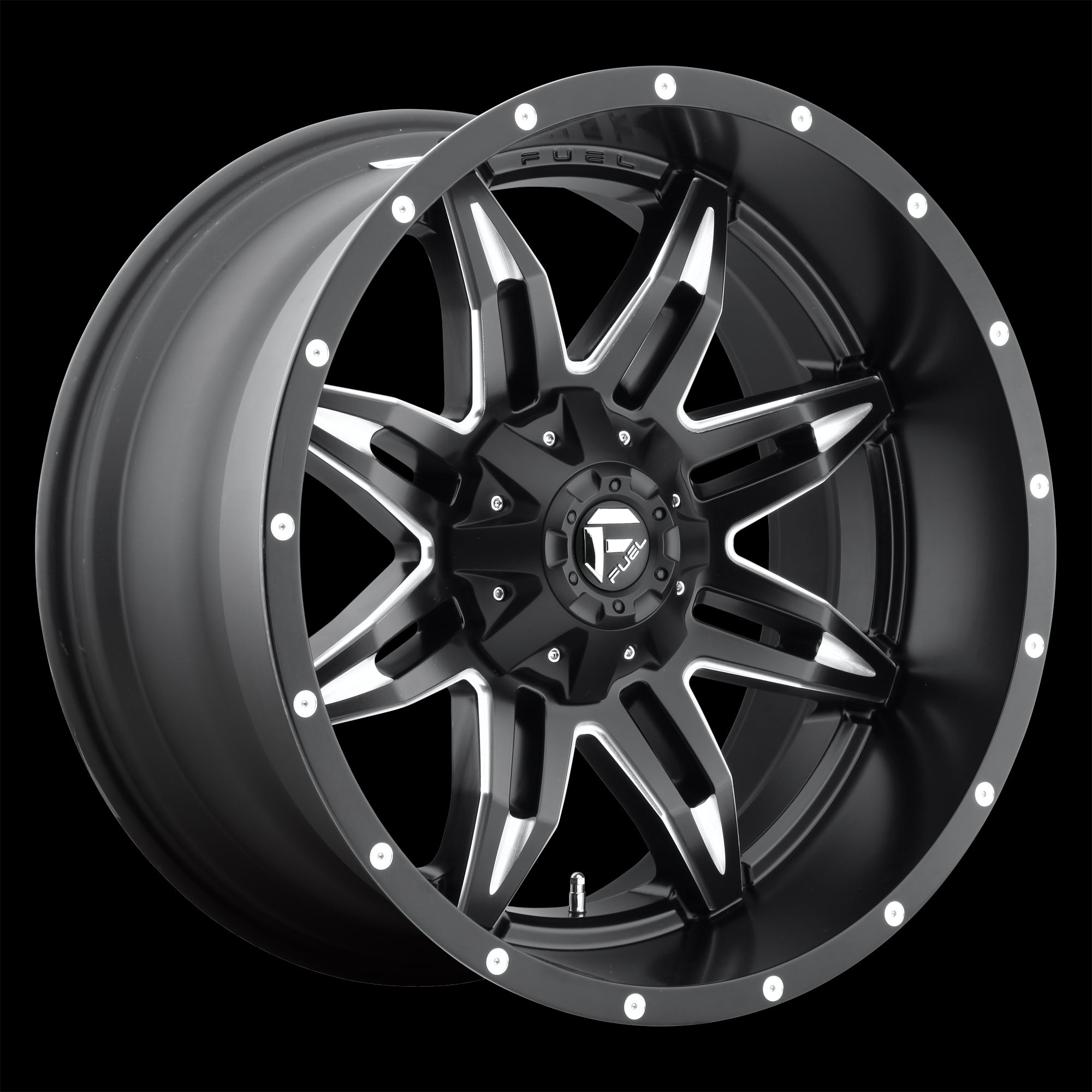 18X9 Fuel D567 LETHAL Matte Black Milled 6X135/6X139.7 ET-12 wheel/rim