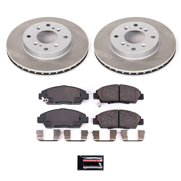 PowerStop Semi-Coated Rotor and Low-Dust Ceramic Brake Pad Kit