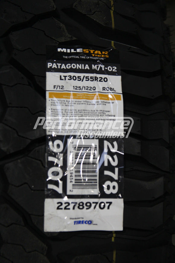 305/55R20 Milestar Patagonia MT 125Q BW F 305 55 20 3055520