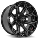 4Play Gen2 4P80R 20x10 Black Brushed Face Tinted Wheel 8x180 ET-24 CB124.1