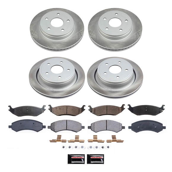 PowerStop Semi-Coated Rotor and Low-Dust Ceramic Brake Pad Kit