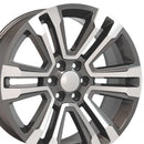 22" Replica Wheel CV44 Fits GMC Yukon Rim 22x9 Hyper Mach'd Wheel