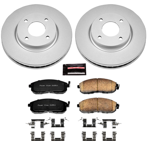 PowerStop Genuine Geomet Coated Rotor and Low-Dust Ceramic Brake Pad Kit