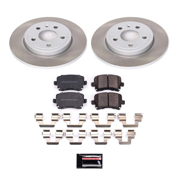 PowerStop Semi-Coated Rotor and Low-Dust Ceramic Brake Pad Kit