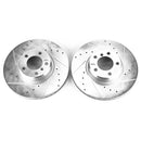 PowerStop Evolution Drilled Slotted Rotors Pair Front For BMW 328i