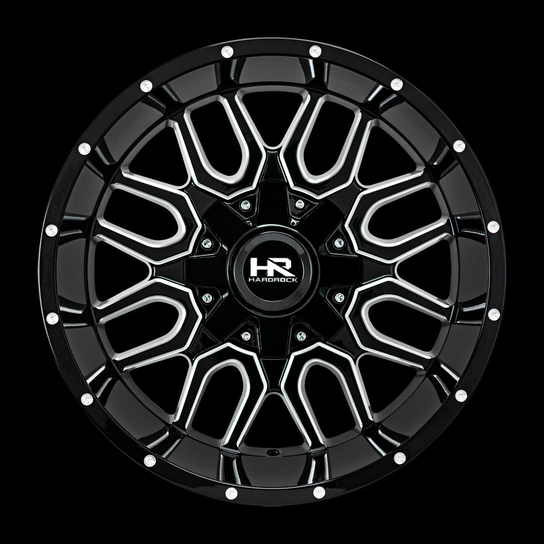 20x12 Hardrock Commander Gloss Black Milled 5x139.7/150 ET-51 wheel/rim