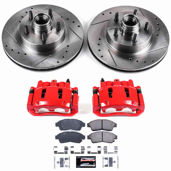 PowerStop Z23 Daily Driver Carbon-Fiber Ceramic Pads Drilled & Slotted Rotor & C