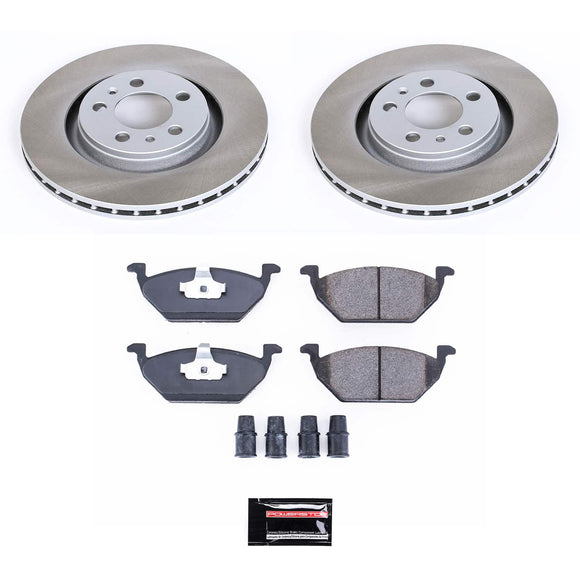 PowerStop Semi-Coated Rotor and Low-Dust Ceramic Brake Pad Kit